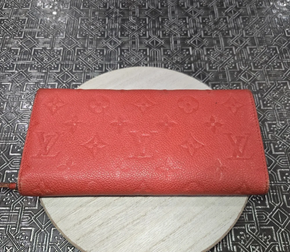🐢 Louis Vuitton Portefeuille Curieuse Empreinte Red Wallet 2in1 Great Condition - Picture 4 of 15